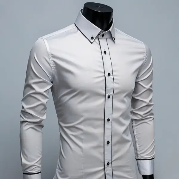 Premium Black Silk Dress Shirt